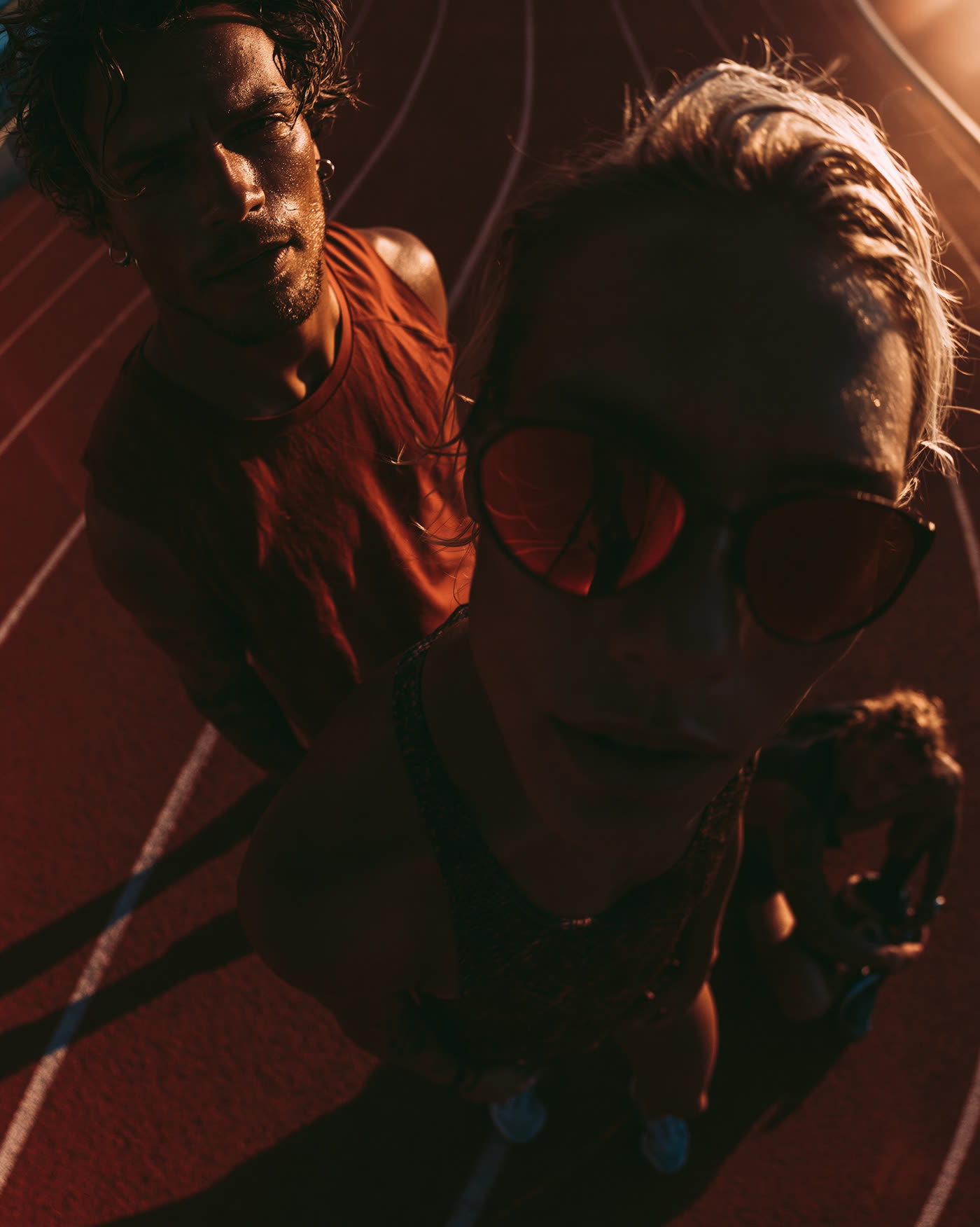 Fisheye crowd in neon glasses, variant two